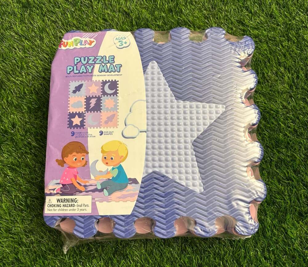 FunPlay Puzzle Play Mat 11.8 in x 11.8 in Multi-Texture Foam Tiles